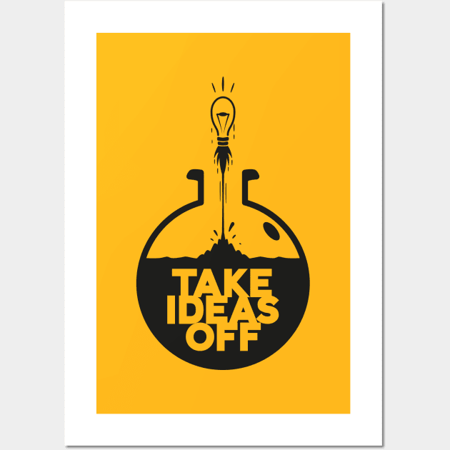 Take Ideas Off Inspirational Quote Cartoon Style Wall Art by udesign